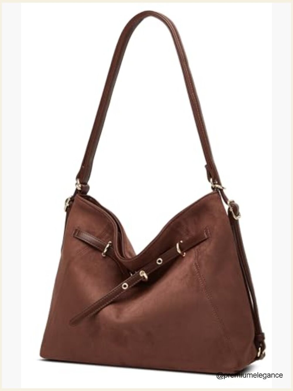 Faux Suede Hobo Crossbody Bag Large Tote Shoulder Handbag - Picture 5 of 7